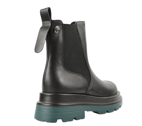 Ghete casual, dama, FORMAZIONE, 876 negru, piele naturala