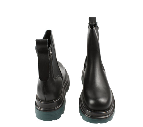 Ghete casual, dama, FORMAZIONE, 876 negru, piele naturala