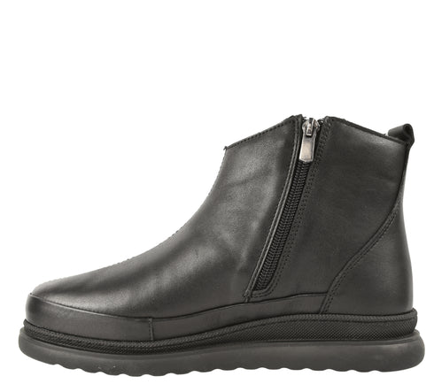 Ghete casual, dama, ANNA VIOTTI, D69-290 negru, piele naturala