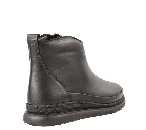 Ghete casual, dama, ANNA VIOTTI, D69-290 negru, piele naturala