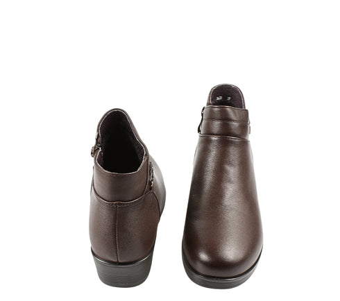 Ghete casual, dama, FORMAZIONE, 3628 maro, piele naturala, cu platforma