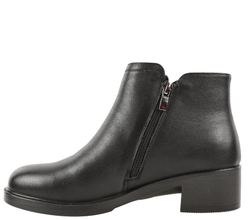 Ghete casual, dama, FORMAZIONE, 8011 negru, piele naturala, cu toc