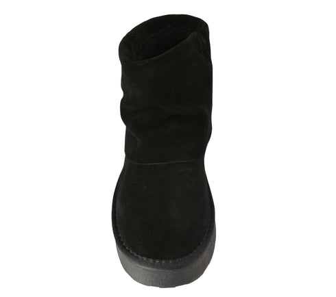 Ghete sport, dama, PASS COLLECTION, Z870003A, negru, piele intoarsa