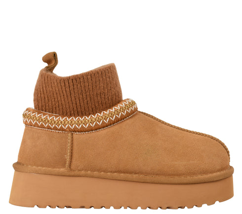 Ghete sport, dama, PASS COLLECTION, Z870006B, camel, piele intoarsa