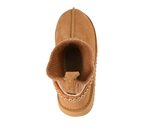 Ghete sport, dama, PASS COLLECTION, Z870006B, camel, piele intoarsa