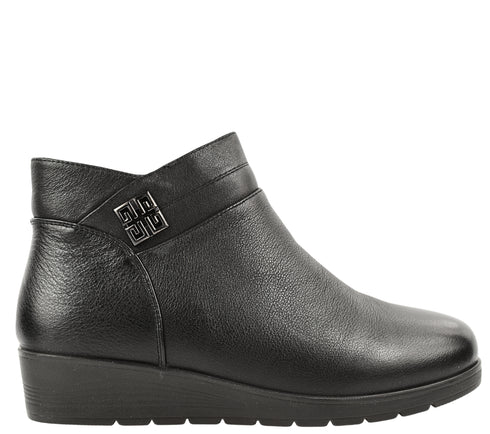 Ghete casual, dama, FORMAZIONE, 3628 negru, piele naturala, cu platforma