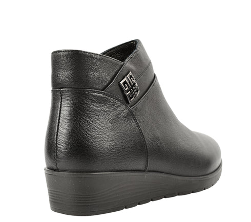 Ghete casual, dama, FORMAZIONE, 3628 negru, piele naturala, cu platforma