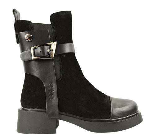 Ghete casual, dama, EPICA, XS70025A negru, piele intoarsa