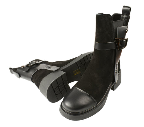 Ghete casual, dama, EPICA, XS70025A negru, piele intoarsa