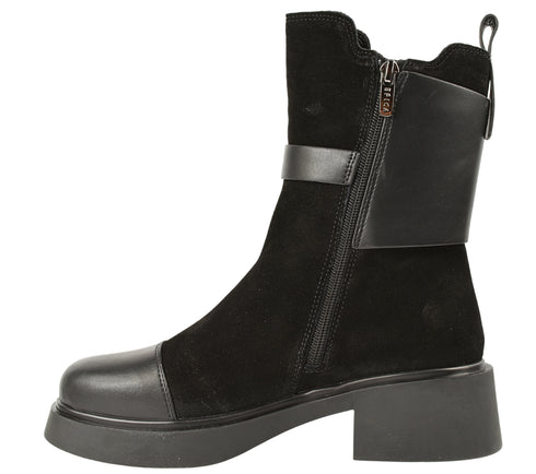 Ghete casual, dama, EPICA, XS70025A negru, piele intoarsa