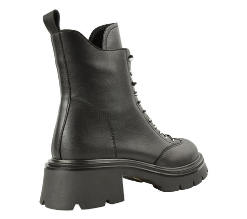 Ghete casual, dama, PASS COLLECTION, XS70028A negru, piele naturala