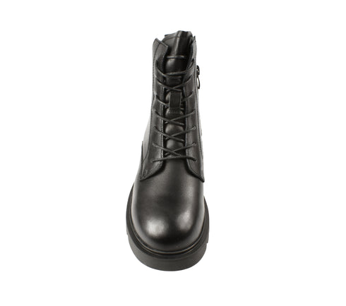 Ghete casual, dama, GALLOP, 5780 negru, piele naturala, cu toc