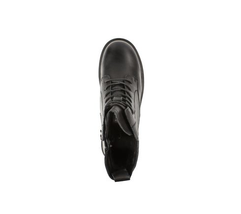 Ghete casual, dama, GALLOP, 5780 negru, piele naturala, cu toc