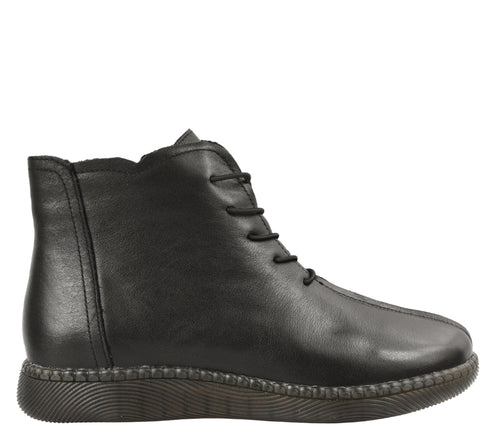 Ghete casual, dama, FORMAZIONE, 9580 negru, piele naturala