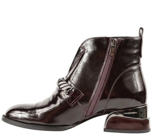 Ghete elegante, dama, EPICA, 21B224-B560 bordo, piele lacuita, cu toc