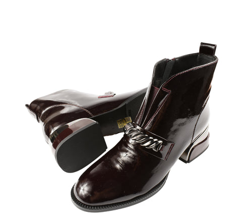 Ghete elegante, dama, EPICA, 21B224-B560 bordo, piele lacuita, cu toc