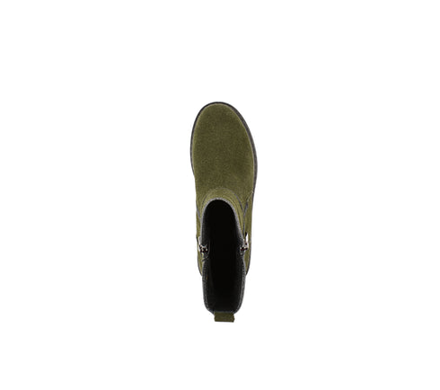Ghete casual, dama, FORMAZIONE, 3918H03 verde, piele intoarsa