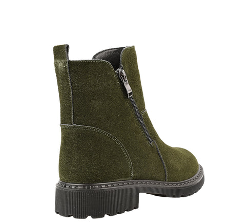 Ghete casual, dama, FORMAZIONE, 3918H03 verde, piele intoarsa