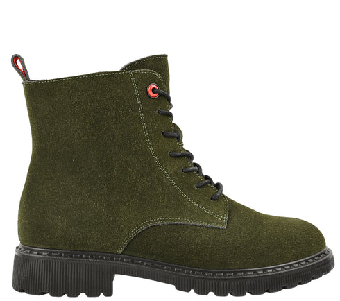 Ghete casual, dama, FORMAZIONE, 3918H05 verde, piele intoarsa