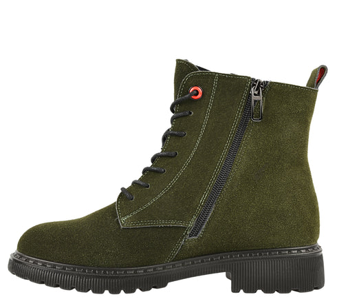 Ghete casual, dama, FORMAZIONE, 3918H05 verde, piele intoarsa