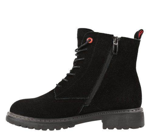 Ghete casual, dama, FORMAZIONE, 3918H05 negru, piele intoarsa