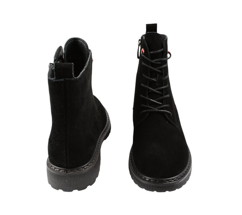 Ghete casual, dama, FORMAZIONE, 3918H05 negru, piele intoarsa