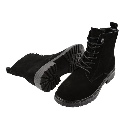 Ghete casual, dama, FORMAZIONE, 3918H05 negru, piele intoarsa