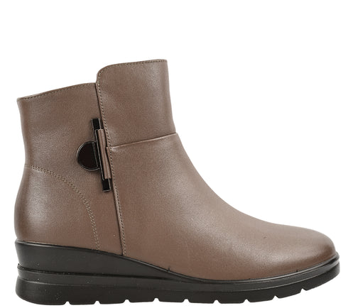 Ghete casual, dama, FORMAZIONE, 1093 maro, piele naturala, cu platforma