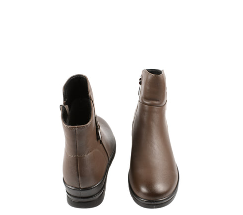 Ghete casual, dama, FORMAZIONE, 1093 maro, piele naturala, cu platforma