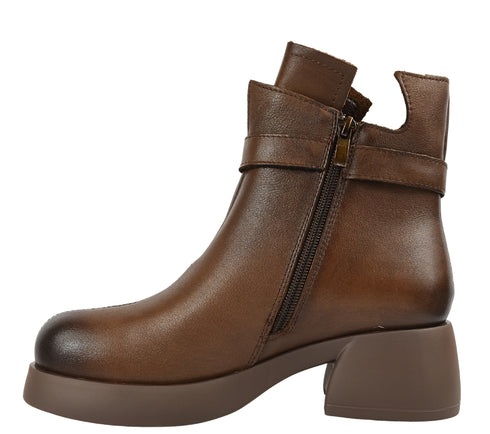 Ghete casual, dama, FRANCO GERARDO, 23273 maro, piele naturala