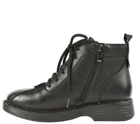 Ghete casual, dama, FORMAZIONE, 3760 negru, piele naturala