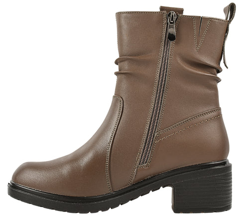 Ghete casual, dama FORMAZIONE, 80235 maro, piele naturala, cu toc