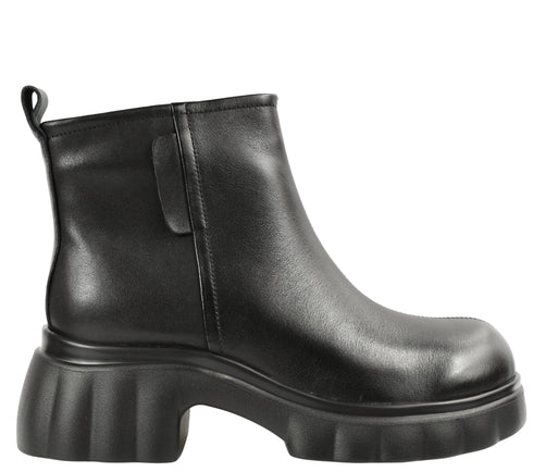 Ghete casual, dama, FORMAZIONE, 82620 negru, piele naturala