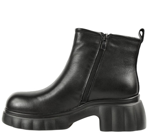 Ghete casual, dama, FORMAZIONE, 82620 negru, piele naturala