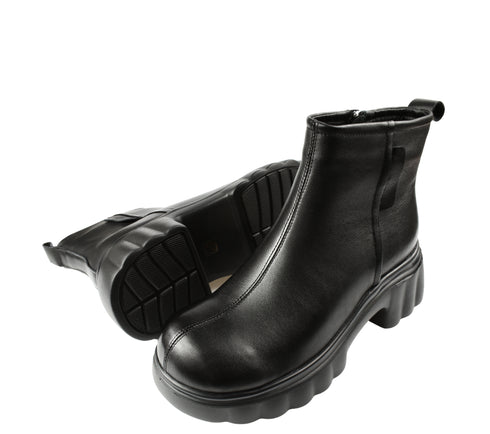 Ghete casual, dama, FORMAZIONE, 82620 negru, piele naturala