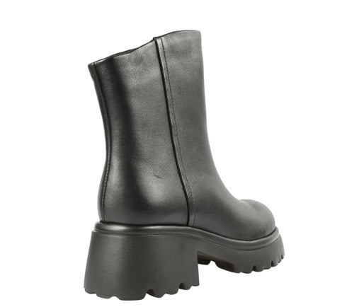 Ghete casual, dama, FRANCO GERARDO, 83125 negru, piele naturala, cu toc