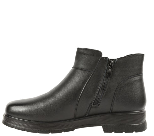 Ghete casual, dama, FORMAZIONE, M758 negru, piele naturala