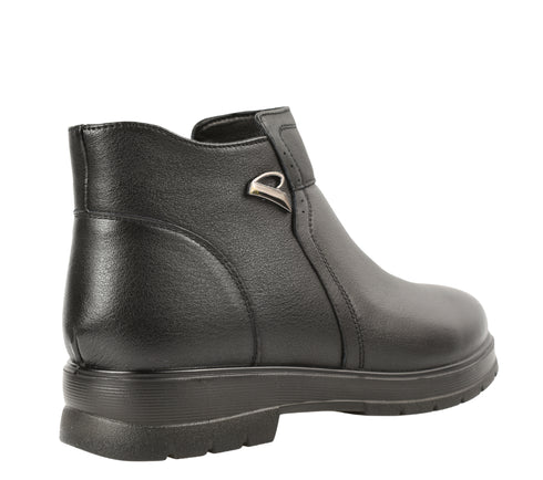 Ghete casual, dama, FORMAZIONE, M758 negru, piele naturala