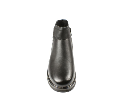 Ghete casual, dama, FORMAZIONE, M758 negru, piele naturala