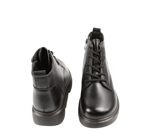 Ghete casual, dama, FORMAZIONE, M8367 negru, piele naturala