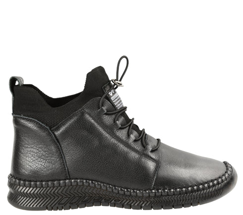 Ghete casual, dama, FORMAZIONE, 2061 negru, piele naturala