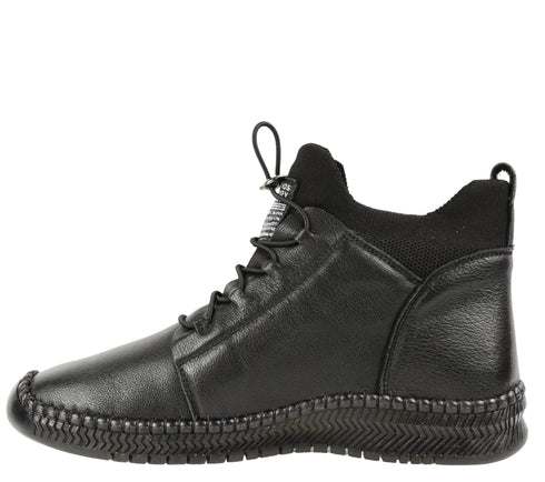 Ghete casual, dama, FORMAZIONE, 2061 negru, piele naturala