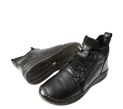 Ghete casual, dama, FORMAZIONE, 2061 negru, piele naturala