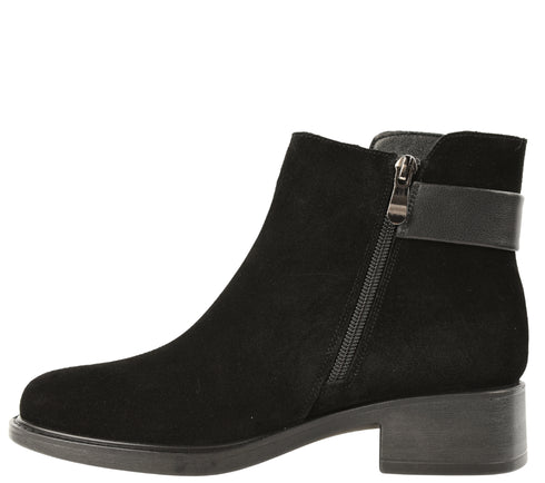 Ghete casual, dama, FORMAZIONE, R52131-35 negru, piele intoarsa