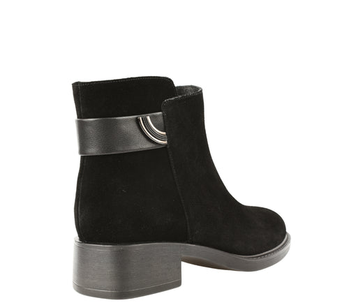 Ghete casual, dama, FORMAZIONE, R52131-35 negru, piele intoarsa