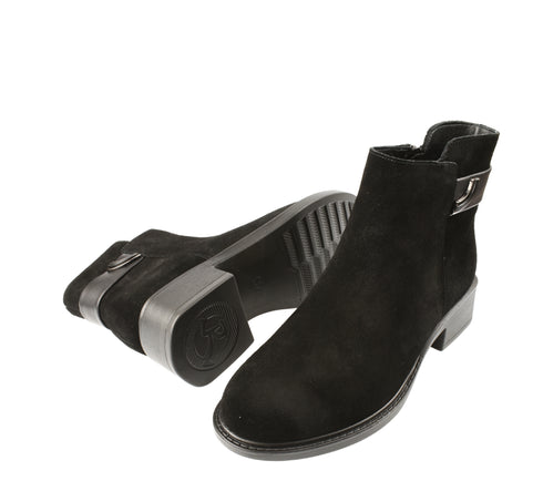 Ghete casual, dama, FORMAZIONE, R52131-35 negru, piele intoarsa