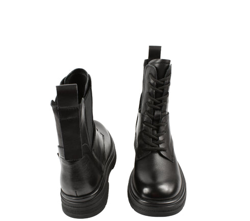 Ghete casual, dama, FORMAZIONE, 20292 negru, piele naturala