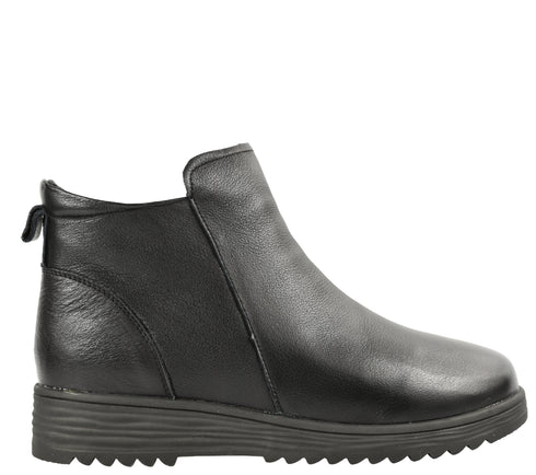 Ghete casual, dama, GALLOP, 3901, negru, piele naturala