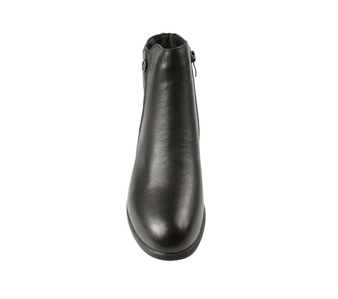 Ghete casual, dama, GALLOP, 8858, negru, piele naturala, cu toc