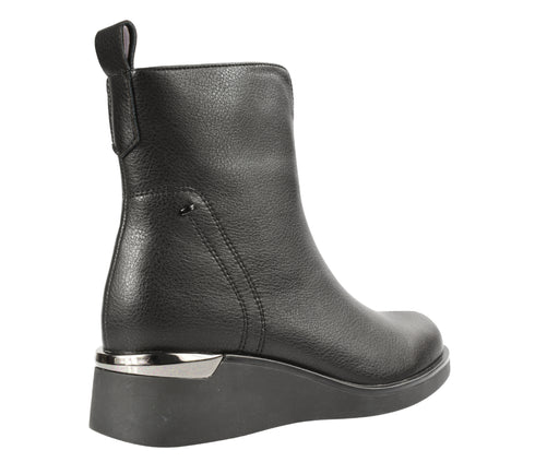 Ghete casual, dama, KARISMA, XS70021A negru, piele naturala